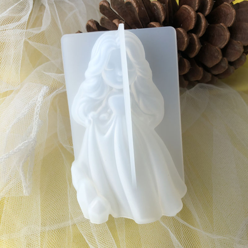 Candle Supplies Wholesale - 3D Schattige Prinses Siliconen Kaars Schimmel
